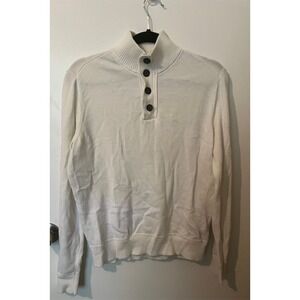 Tommy Hilfiger Men's Mock Neck Pima‎ Cotton Button Pullover Sweater Sz M